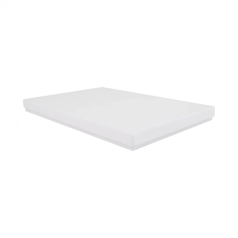 10 A5 Eco-friendly Luxury Rigid Presentation Gift Boxes, 238 x 173 x 20mm, White | Shallow Gift Box Suitable For Clothes, Books, Stationery & More | 2-Piece Design, Recyclable, Kraft Paper