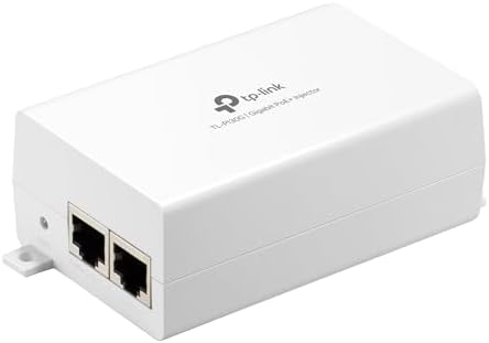 Tplink Camera Poe Injector TP-LINK TL-PoE160S | 802.3at/af Gigabit | Non-PoE To PoE Adapter | Supplies PoE (15.4W) Or PoE+ (30W) | Plug & Play | Desktop/ Wall- Mount | Distance Up To