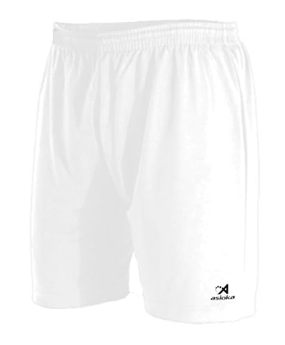 Asioka 230/16N Pantalón Corto Deportivo, Unisex niños, Blanco, XS (12-14)