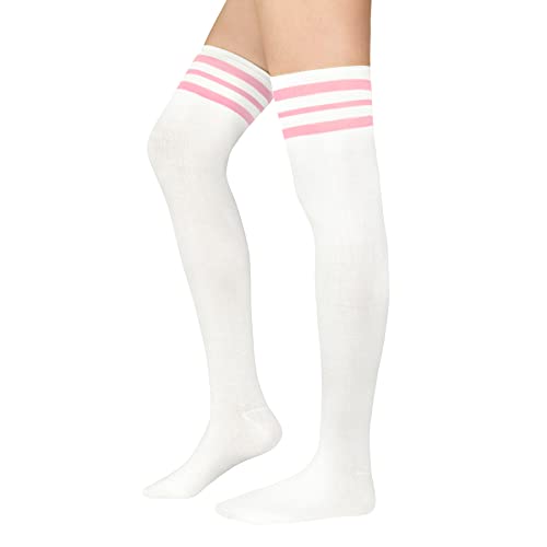 Zando Womens Stripes Thigh High Socks Thigh Highs Casual Knee High Stockings3