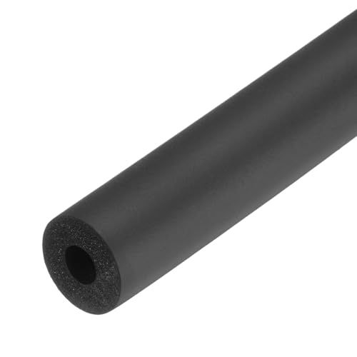 sourcing map 2pcs Pipe Insulation Foam Tube Lagging Insulation Pipe 6mm(1/4) ID 15mm OD 20 Heat Preservation for Handle Grip Support Black