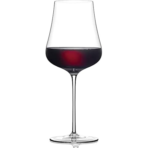 Modren Red Wine Glasses- Hand Blown Full Bottle Crystal White and Red Wine Glasses, Thin Rim & Long Stem, Perfect for Cabernet, Pinot Noir, Burgundy, Bordeaux- 18 Oz, Clear Cover