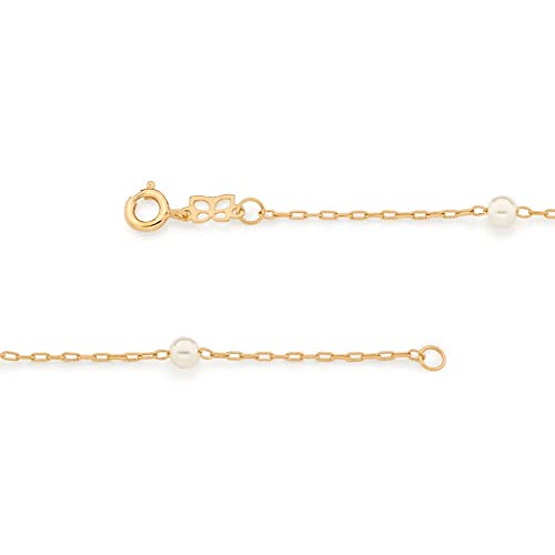 Pulseira Rommanel Banhado Ouro Fio Com Pérolas 4mm 550687