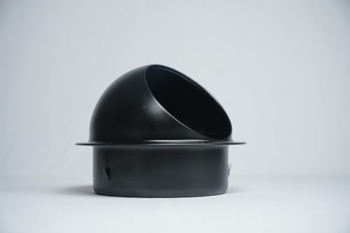 Image of SS304 Stainless Steel External Wall Vent Cowl, Black 200mm (8 Inch) Weatherproof Exhaust Cover with Built-in Bird Mesh for Chimneys, Kitchen Hoods & Inline Ducting