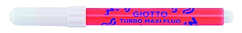 Giotto Turbo Maxi Fasermaler mit fluoreszierender Tintenfaserspitze, breite Spitze, 5 mm Mine, 8 Farben