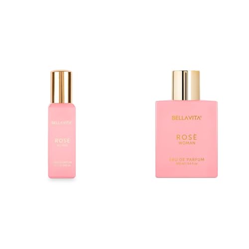 BellaVita Luxury ROSE Eau De Parfum for Women Combo | Sweet Floral & Oriental Womens Perfume with Amber Vanilla, Black Currant, Rose & Jasmine | Long-Lasting Rose Perfume Oil
