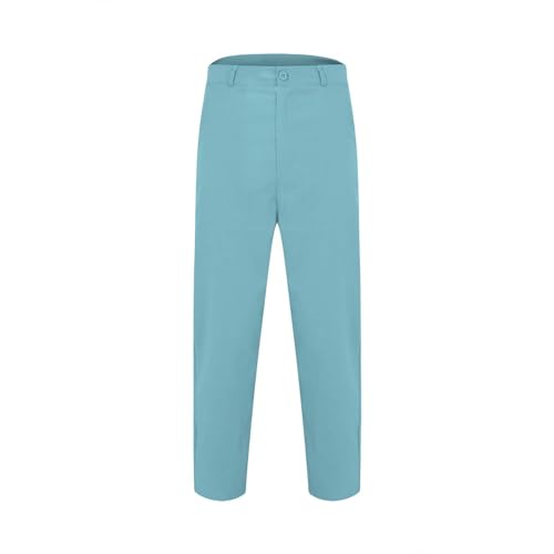 Pantalon de costume élégant pour homme en coupe chino unie et taille haute