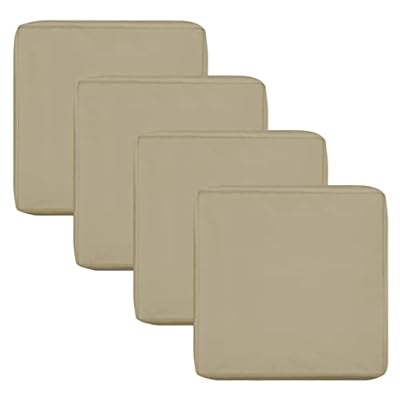 OutdoorLines Patio Seat Cushion Cover Replacement, Waterproof Cushion Cover for Outdoor Furniture, Anti-Slip Patio Chair Cushion Cover for Garden and Backyard (Set of 4, 24"x24"x4", Camel, Cover Only)