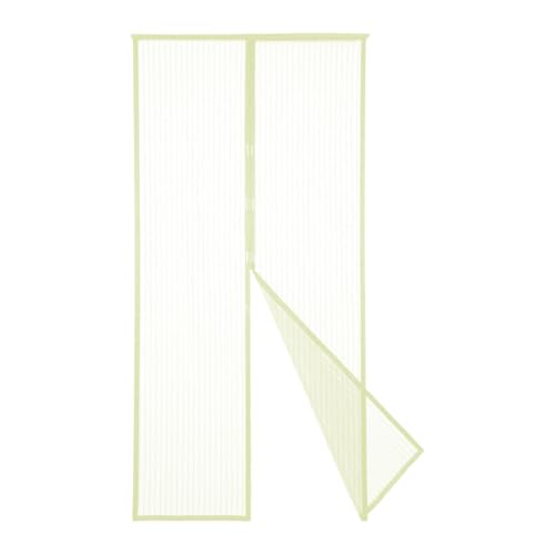 Mediawave Store - Lot de 2 moustiquaires magnétiques avec fermeture aimantée 140 x 245 cm pour portes fenêtres maison camping (Beige)