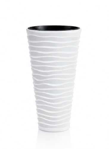 Prosper Plast DPSA400-S449 Sand-Blumentopf, schmal, 39 x 75 cm, WeiĂź