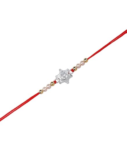 Image of Gargi by P.N. Gadgil and Sons 925 Silver | Om Rakhi | Gifts for Men and Boys | Rakshabandhan Rakhi for Brother | Rakhi for Boys & Men With Certificate of Authenticity