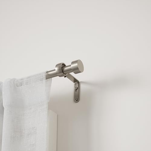 Umbra Cappa ¾” Adjustable Curtain Rod for Windows – 36 to 72” Drapery Rod, Nickel