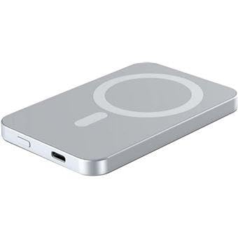 Power Bank MagSafe 5000mAh Mini Magnet USB C 15W Argent