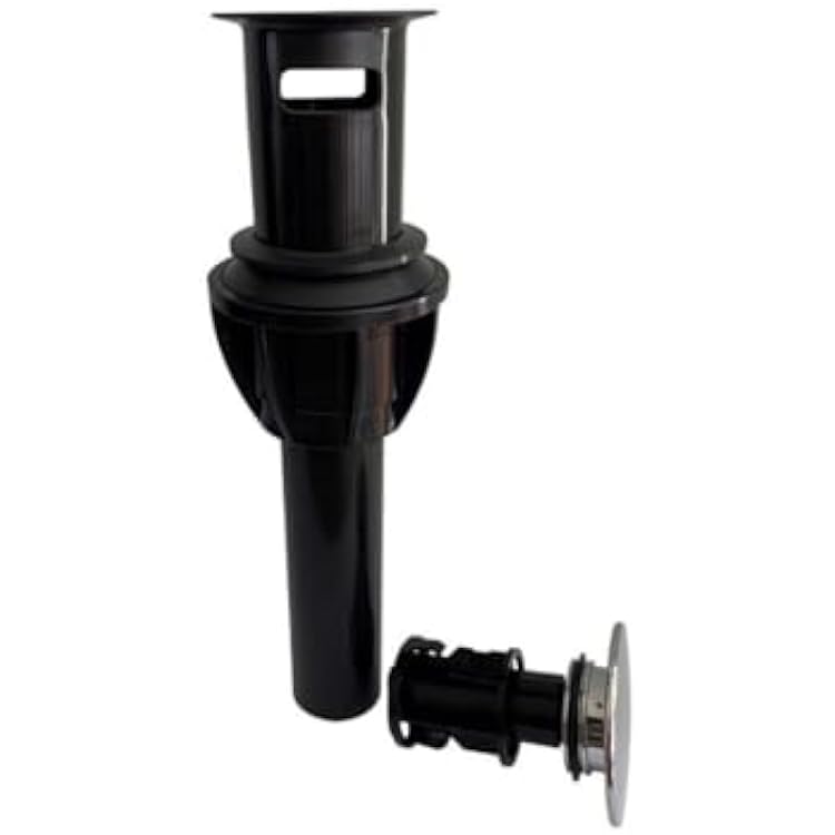 Keeney K820-72 1-1/4-in Plastic Push Button Sink Bathroom Drain with Overflow, Polished Chrome