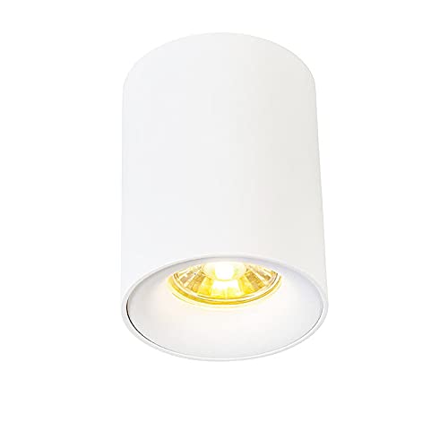 Qazqa - Modern Spotlight Ceiling White - Ronda- - Design - Suitable for LED GU10 | 1 Way Light - Steel Surface-Mounted spotway Light - Suitable for Living Room I Kitchen I Bedroom I