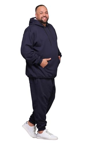 Conjunto Moletom Masculino Blusa Canguru e Calça Moletom Premium Plus Size (BR, Numérico, 54, Plus S