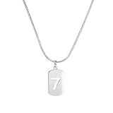 Collar para hombre, accesorios de moda, collar de cadena brillante número 7, gargantilla con números de la suerte, collar para mujeres y hombres, joyería para regalos de fiesta