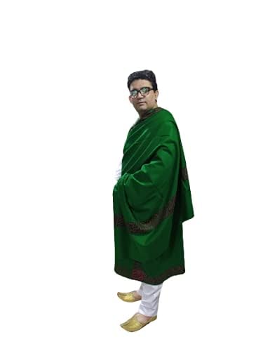 kashmir handloom and handicraft Men's Green Shawl, Warm Woollen Wrap-picture-22