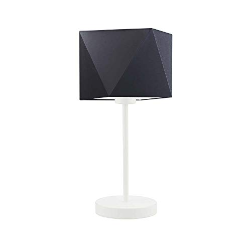 Lampada da tavolo WUHU paralume Nero Telaio Bianco...