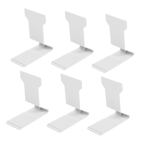 HIAKDOFT 6 Piezas Soporte antivuelco estabilizador de estante estantes de plástico estanterias grabar visualización de postales soportes de tarjetas para exhibir el plastico