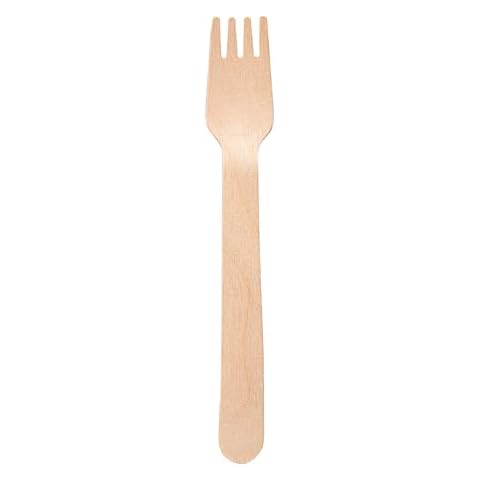 Tenedores desechables García de Pou, 100 unidades de 14 cm de madera natural Cover