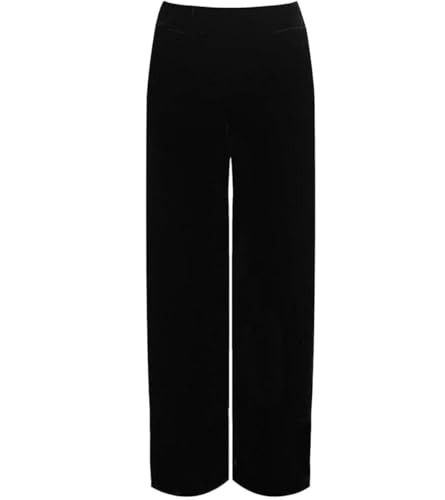 Womens Velour Velvet Pocket Palazzo Ladies Full Length Elasticated Waist Wide Leg Pocket Velvet Palazzo Bottom Christmas Wear Winter Warm Wear Fancy Party Xmas Trouser Plus Size Black