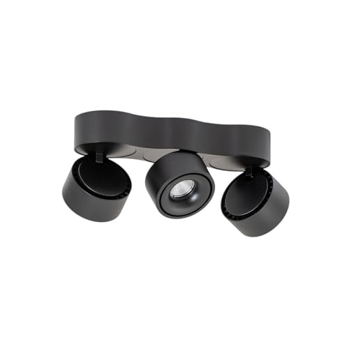 Arcchio LED Deckenleuchte Rotari (Modern) in Schwarz aus Aluminium (3 flammig,) - Lampe Deckenlampe Wohnzimmerleuchte