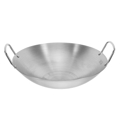Wok de acero inoxidable de fondo redondo miniatura 1