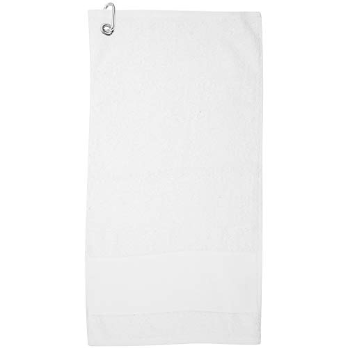 Image of Towel City Printable Border Golf Towel (One Size) (White)