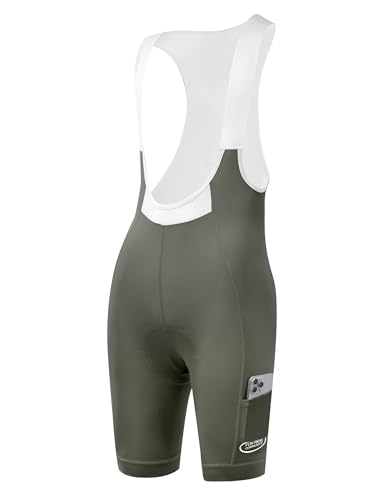 INBIKE Bibs Shorts Culotte Ciclismo Hombres Pantalones Cortos de Bicicleta con Protección Solar UPF50+ con Gel Acolchado y Bolsillo Transpirable Ropa Interior de Biciclet MTB Verde L