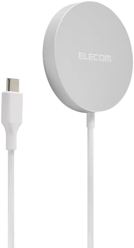 Elecom EC-MA01SV Qi2 Wireless Charger, 15 W, Magnet, Certified Tabletop, Silver [Compatible with iPhone 15/14/13 Series]
