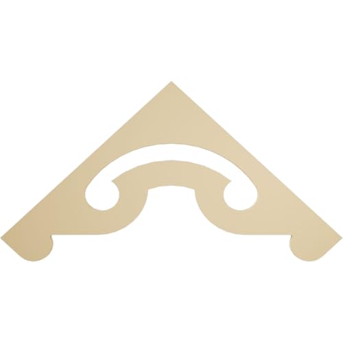 60"W x 27 1/2"H x 1 1/2"P (11/12) Pitch Northwest Signature Urethane Gable Pediment, Primed Tan