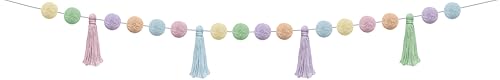 Image of Teacher Created Resources Pastel Pop Pom-Poms and Tassels Garland (TCR9207)