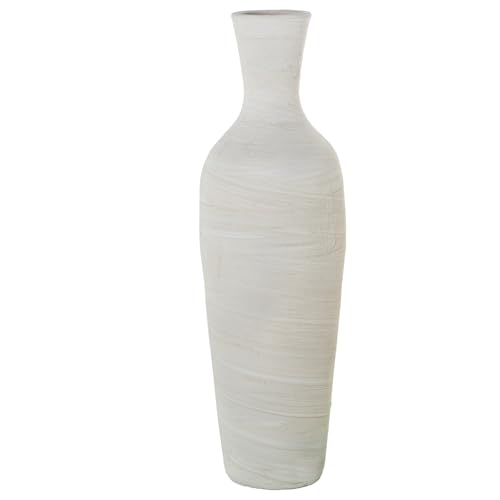 Bodenvase aus Keramik, Weiß, matt, 26 x 26 x 80 cm