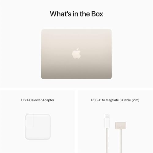 Image of 2022 Apple MacBook Air with Apple M2 Chip (13-inch, 16GB RAM, 512GB SSD Storage) (QWERTY English) Starlight (Renewed)