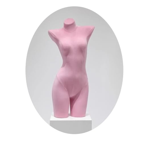 Elegante maniquí de Torso Femenino en Color Rosa   40 x 60 x 89 cm   Expositor para Tiendas de Ropa y boutiques, Ideal para Merchandising de Moda.