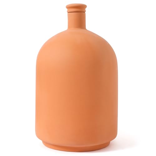 Large 3.3L Terracotta Watering Pots Ollas Self Watering Planter Watering System 10inch-Simple Irrigation Peripheral Water System Indoor Outdoor Plant Watering Globes Large Reservoir Bulbs