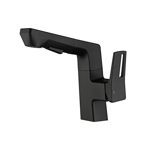 Mitigeur de lavabo extensible avec robinet d'eau double mode et rotation à 360°