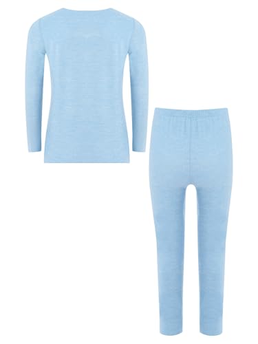 TiaoBug Kids Girls Boys Thermal Underwear Set Fleece Lined Long Johns Underwear Base Layer Tops with Leggings Trousers2
