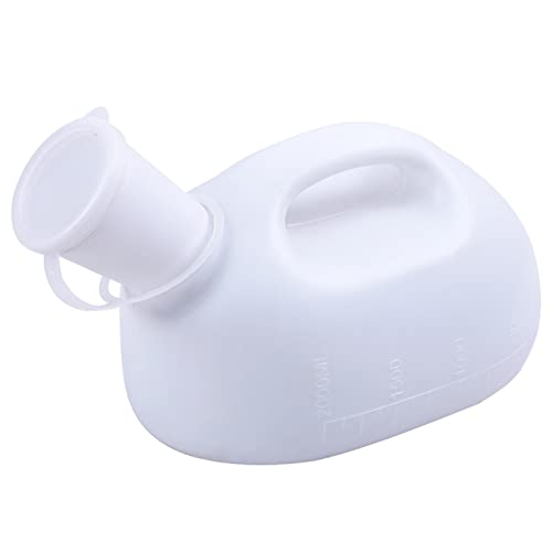 YNGJUENCP Male Bed Urinal Men's Potty Pee Bottle Collector,Suitable for Men,The Elderly,Those Who Wake Up Frequently-2000ML(White)(Size:1pcs)
