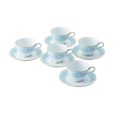 ノリタケ (レースウッドゴールド) ティー・コーヒー碗皿セット(5客)