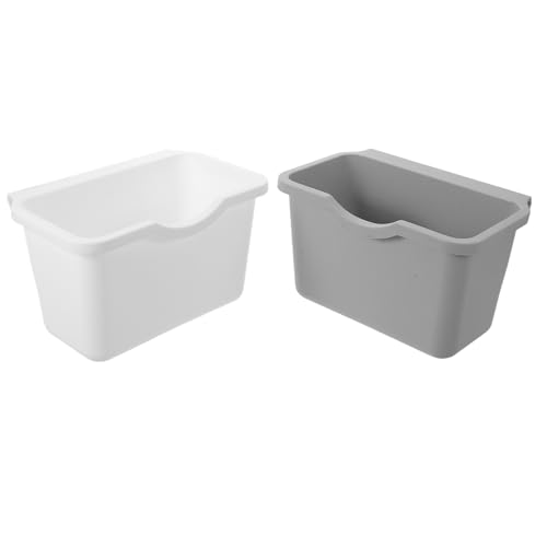 VICASKY 2 Pièces Poubelle Murale Suspendue Facile à Nettoyer en Plastique Blanc Installation Rapide Design Moderne et Élégant pour Salle de Bain et Espaces Compacts