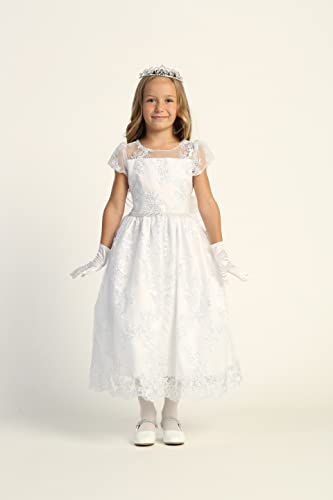 Made in USA - First Communion Dress for Girls - 1st Holy Communion Dresses Baptism LDS - Vestido Primera Comunion3