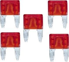 10A Automotive Fuses, 10 Amp Mini Fuses For Car/Bike/Scooter (5Pc) (Mini Fuse)