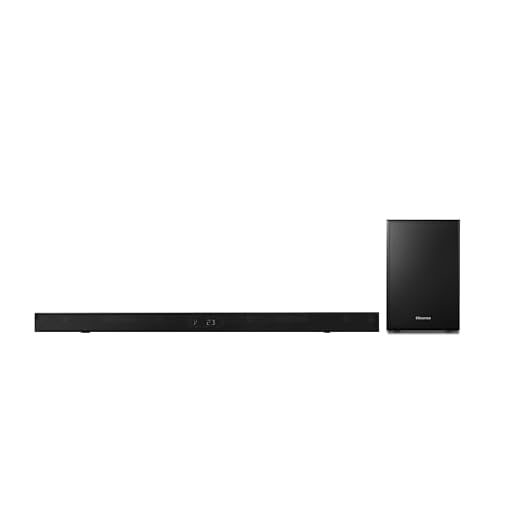 Hisense Barre de Son HS2100 2.1 CH 240 W - DTS Virtual X, Caisson de Basses, HDMI Arc, Bluetooth (modèle 2023), Noir