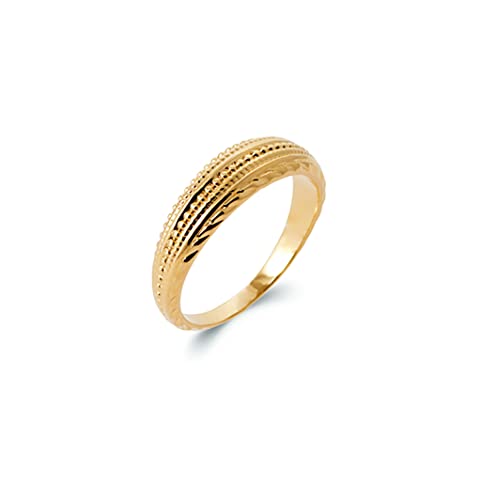 Bague demi jonc au motif en relief à porter au quotidien ou en soirée