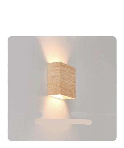 Aplique de pared LED tricolor de nogal con doble haz de luz