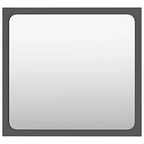 Vidaxl Bathroom Mirror Home Hallway Bedroom Laundry Room Washroom Vanity Unit Wall Mirror Furniture Gray 39.4"X0.6"X14.6" Engineered Wood #TOP6