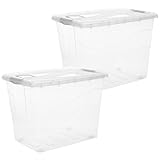 2friends Aufbewahrungsbox mit Deckel Groß XXL, 2 Stück Aufbewahrungsboxen, 80 L Boxen aufbewahrung, Kisten aufbewahrung mit Deckel, Rollen und Clip-Griffen, Plastikbox mit Deckel Groß, Model Adis