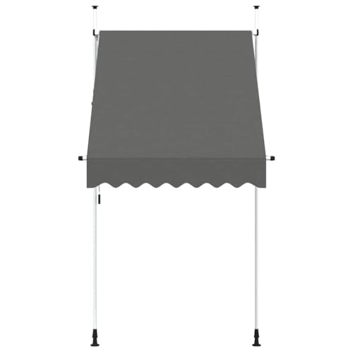 Auvent manuel extérieur avec ombrage ajustable et toile en polyester de 150cm